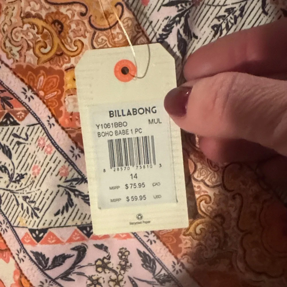Billabong Kids One Piece - Orange and Pink Floral - Picture 2 of 4